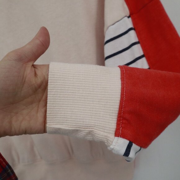 Sundry Colorblock Sweatshirt Womens 1 Cream Sporty Athletic Casual Active Wear - Picture 6 of 16